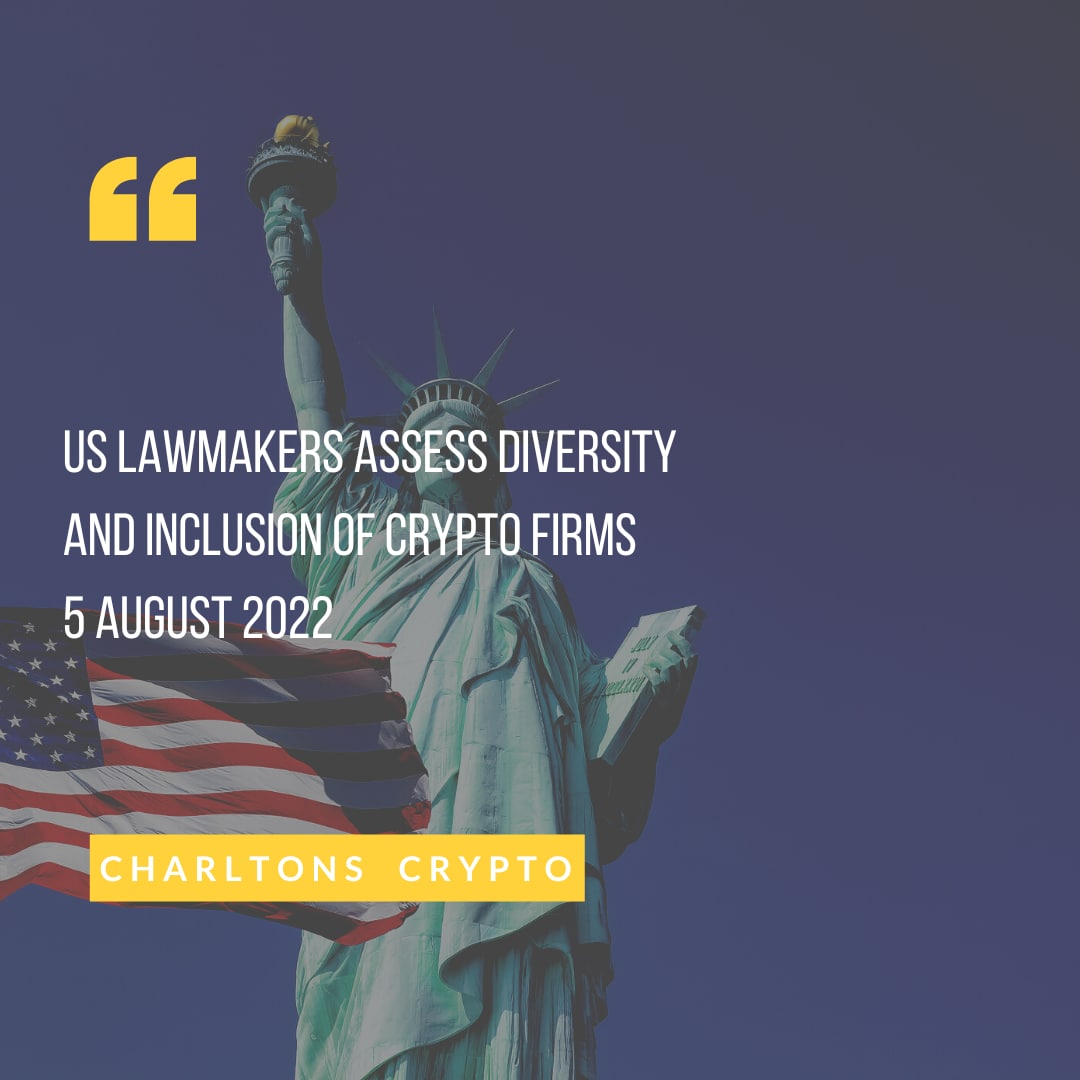 US Lawmakers Assess Diversity and Inclusion of Crypto Firms