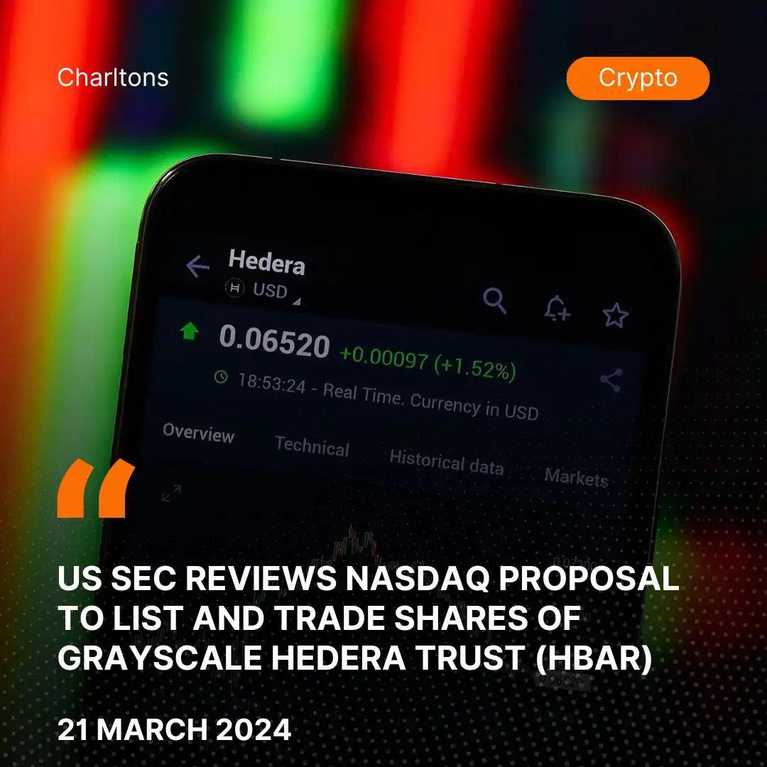 US SEC Reviews Nasdaq Proposal to List and Trade Shares of Grayscale Hedera Trust (HBAR)