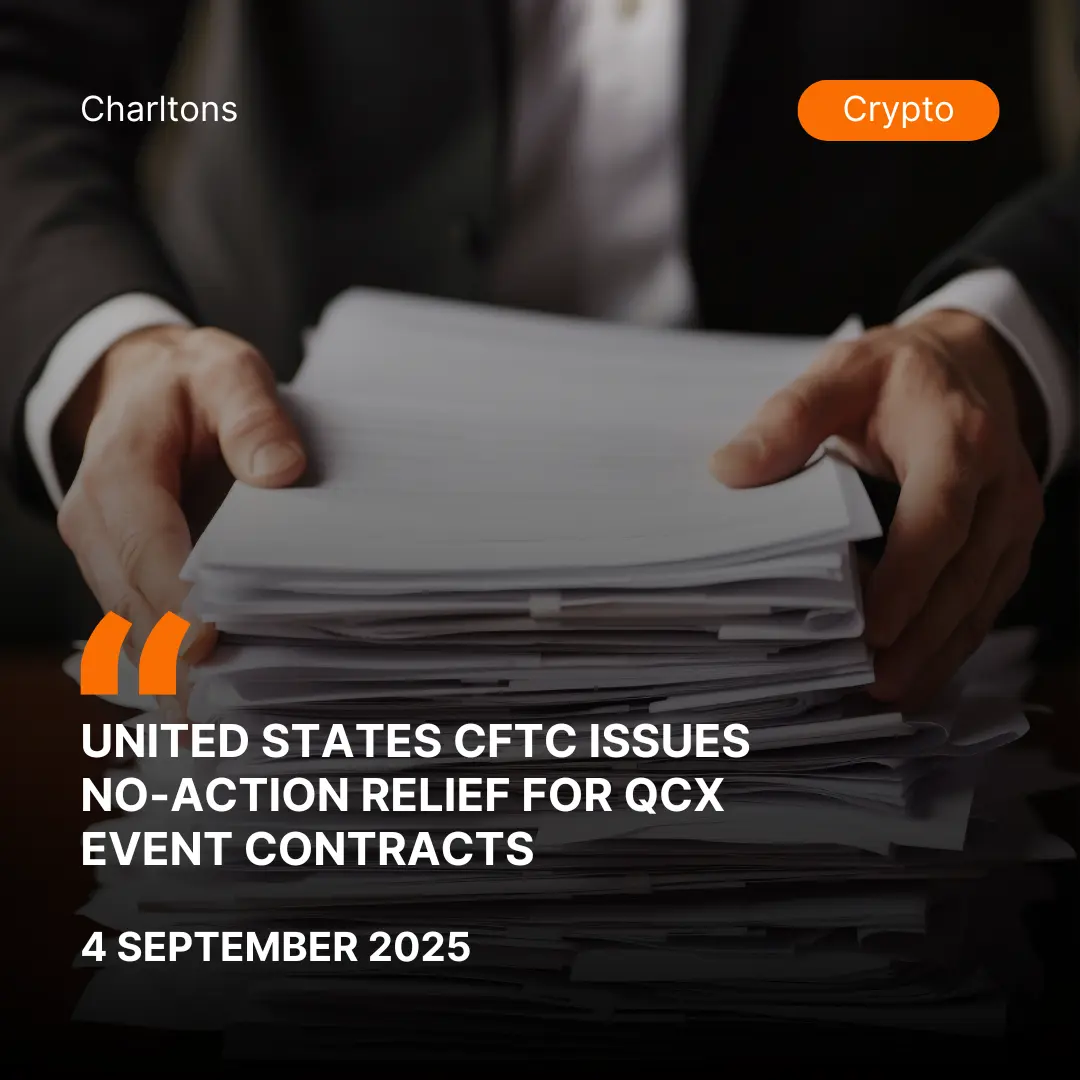 United States CFTC Issues No-Action Relief for QCX Event Contracts